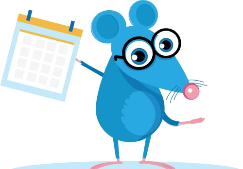 Colby, the Read-A-Thon mascot, holding a calendar — ready to help your school plan its fundraiser